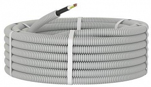 9S92050 | Электротруба ПВХ гибкая гофр. д.20мм, цвет серый, с кабелем ВВГнг(А)-LS 3х2,5мм, РЭК "ГОСТ+", 50м